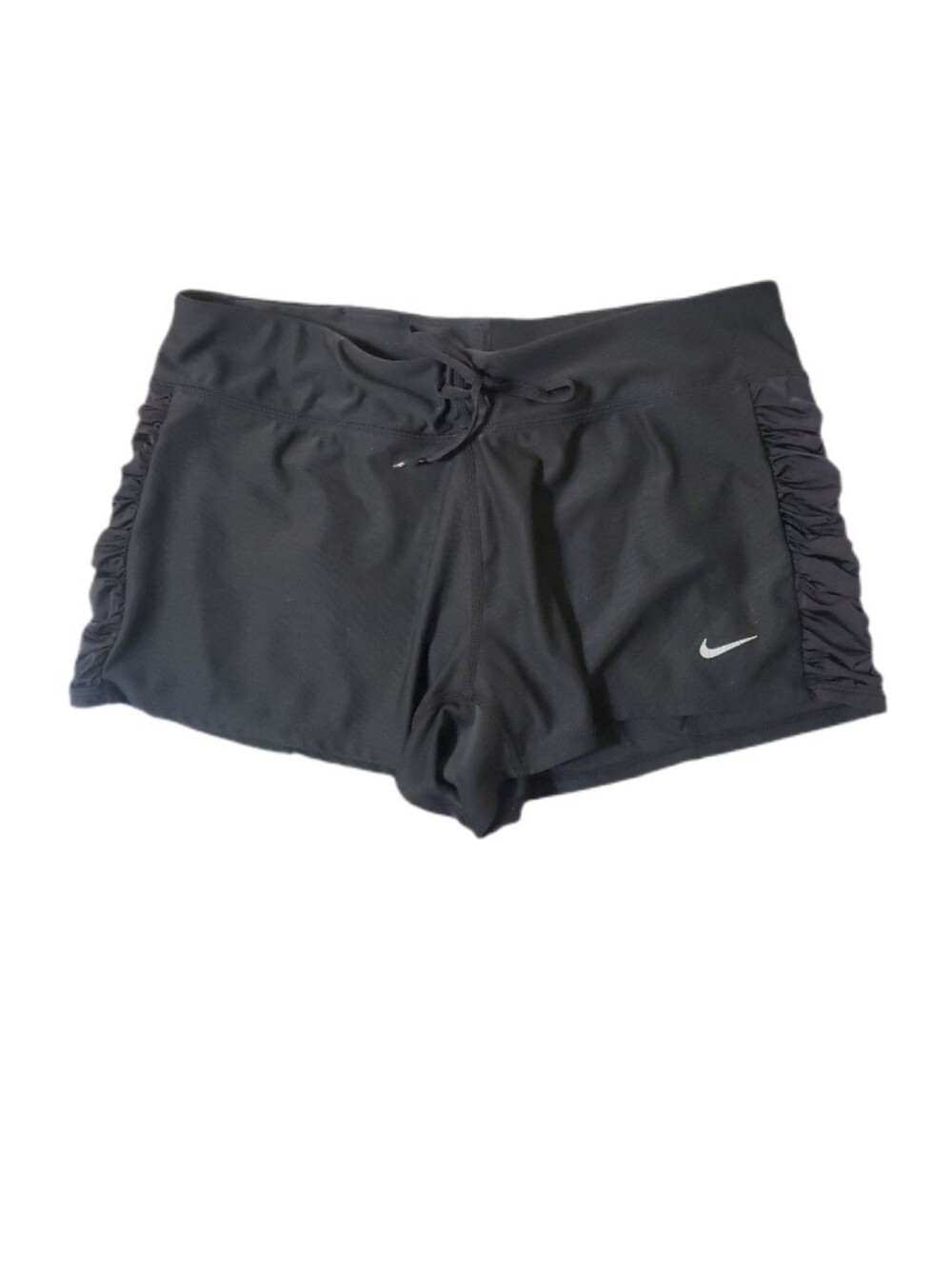Nike Dri-fit Women's Black Ruched Sides Training Shorts Small